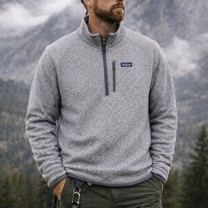 Patagonia Better Sweater Quarter Zip Jacket Gray Recycled Polyester XL